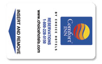 The Comfort Inn Hotel Key Card